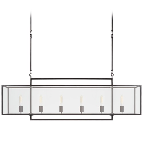 Ian K. Fowler Halle Linear Pendant in Aged Iron by Visual Comfort Signature