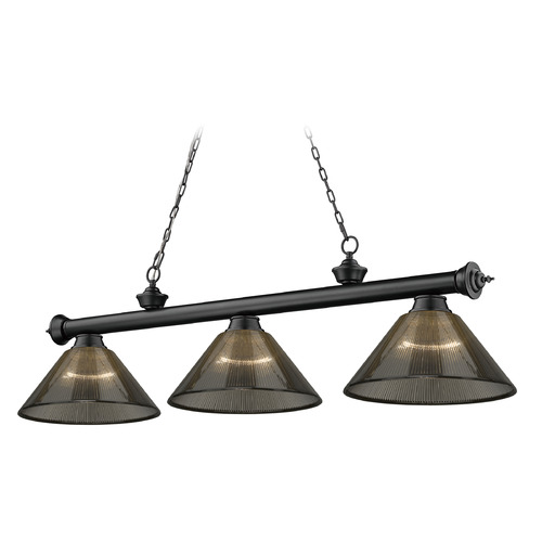Cordon Matte Black Billiard Light by Z-Lite
