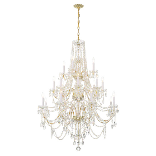 Crystorama Lighting Traditional Crystal 20-Light Chandelier in Brass by Crystorama 1157-PB-CL-MWP