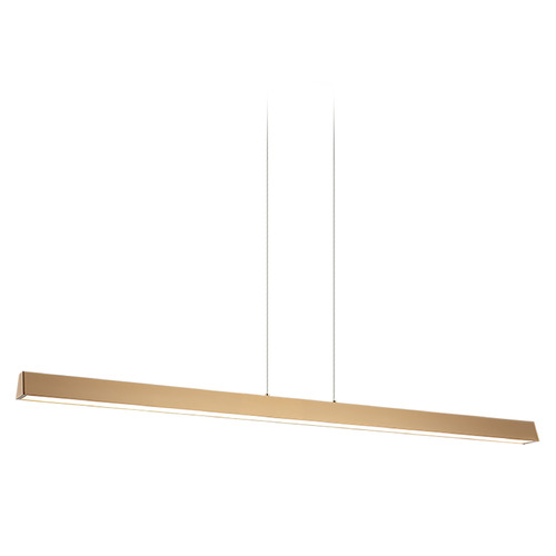 Matteo Lighting Isosceles Aged Gold Brass LED Island Light with Rectangle Shade