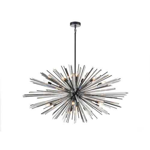 Palisades 60-Inch Crystal Chandelier in Matte Black by Avenue Lighting