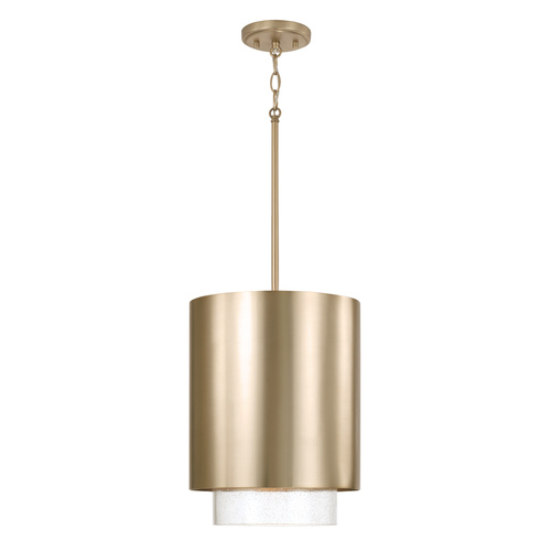 Capital Lighting Capital Lighting Weller Matte Brass Pendant Light with Cylindrical Shade 353011MA