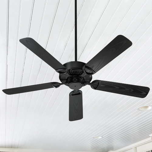 Estate Patio Matte Black Ceiling Fan Without Light by Quorum Lighting