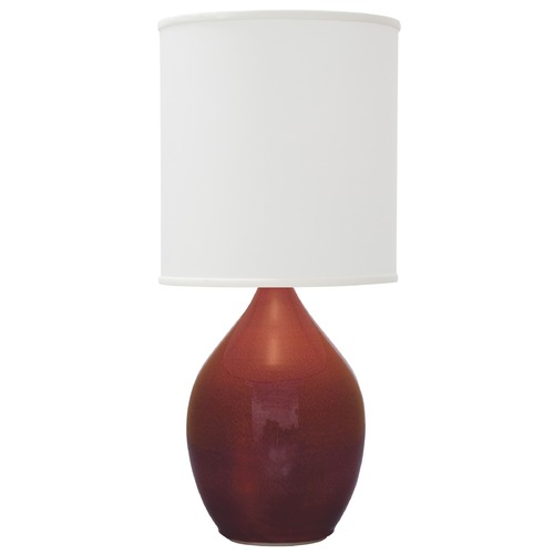 House of Troy Lighting House of Troy Scatchard Crimson Red Table Lamp with Cylindrical Shade GS301-CR