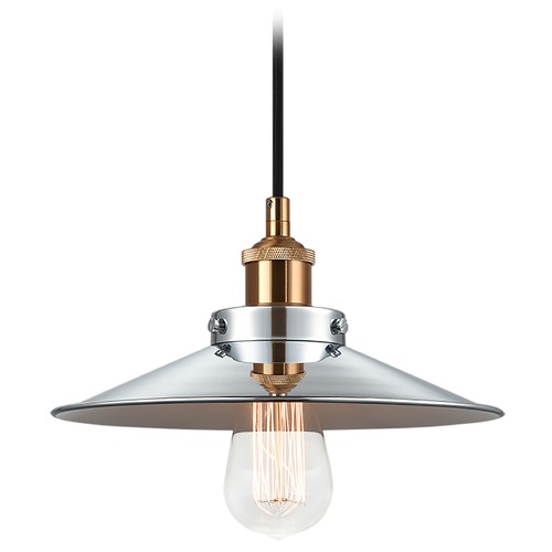 Bulstrodes Workshop Aged Gold & Chrome Pendant by Matteo Lighting