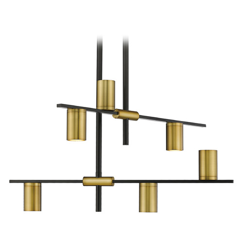 Calumet Matte Black & Olde Brass Chandelier by Z-Lite