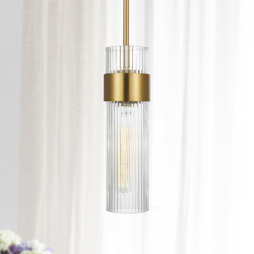 Visual Comfort Studio Collection Chapman & Meyers Geneva 5-Inch Burnished Brass Pendant by Visual Comfort Studio CP1161BBS