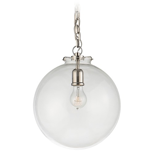 Visual Comfort Signature Collection Thomas OBrien Katie Globe Pendant in Nickel by Visual Comfort Signature TOB5226PNG4CG