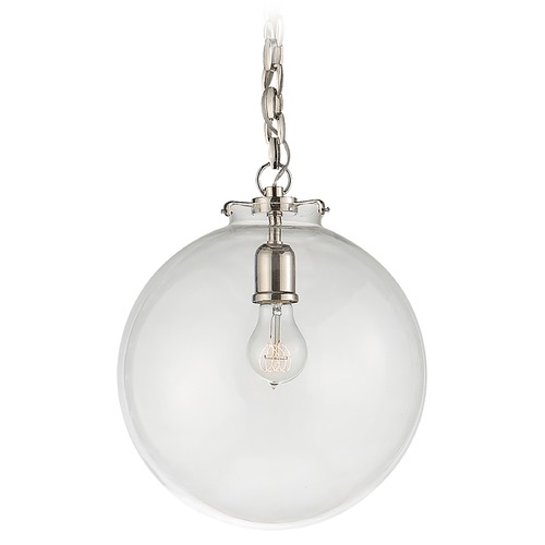 Thomas OBrien Katie Globe Pendant in Nickel by Visual Comfort Signature
