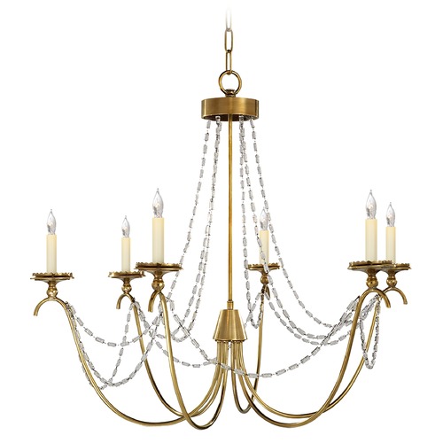 Visual Comfort Signature Collection E.F. Chapman Marigot Chandelier in Antique Brass by Visual Comfort Signature CHC1415ABSG