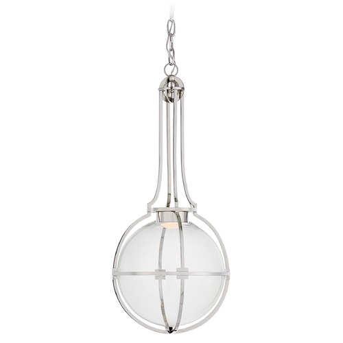 Chapman & Myers Gracie LED Globe Pendant in Nickel by Visual Comfort Signature
