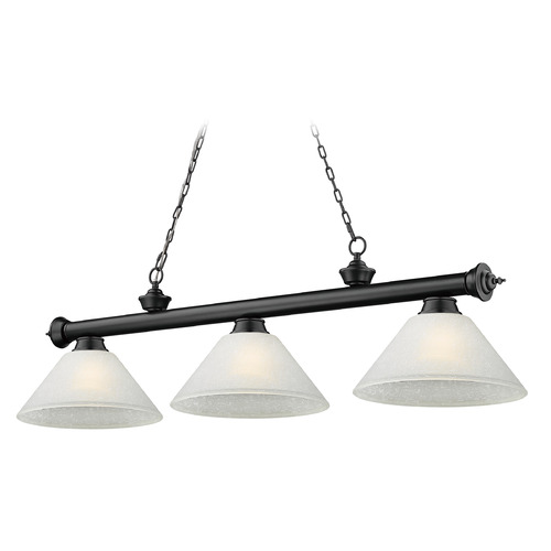 Z-Lite Cordon Matte Black Billiard Light by Z-Lite 2306-3MB-AWL14