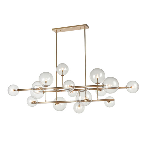 Delilah 84-Inch Linear Chandelier in Antique Brass by Avenue Lighting