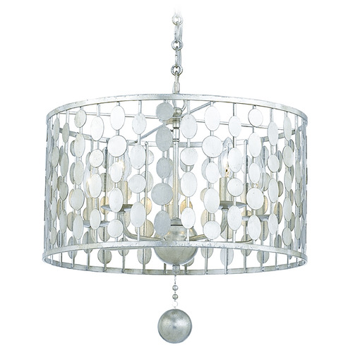 Crystorama Lighting Layla Antique Silver Mini-Chandelier