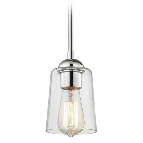 Chrome Mini-Pendant Light with Cone Shade