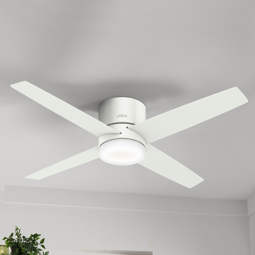 Hunter Fan Company Hunter 54-Inch Fresh White LED Ceiling Fan with Light with Hand-Held Remote 59371