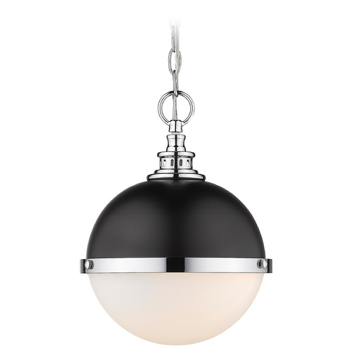 Z-Lite Peyton Matte Black & Chrome Pendant by Z-Lite 619MP-MB-CH