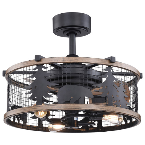 Vaxcel Lighting Kodiak Oil Rubbed Bronze & Burnished Teak LED Ceiling Fan with Light