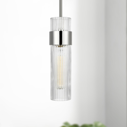Chapman & Meyers Geneva 5-Inch Polished Nickel Pendant by Visual Comfort Studio