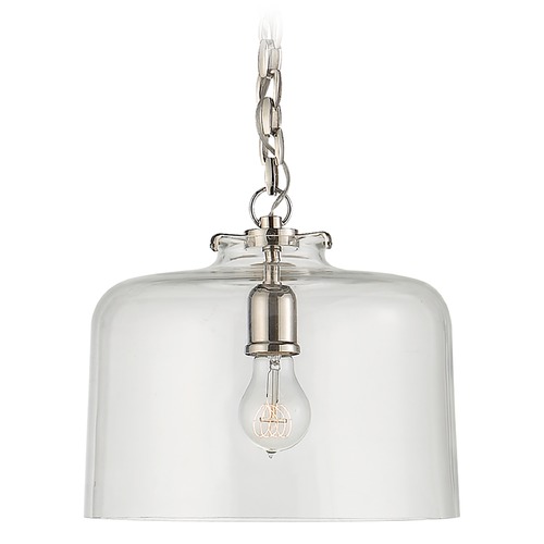 Visual Comfort Signature Collection Thomas OBrien Katie Dome Pendant in Polished Nickel by Visual Comfort Signature TOB5226PNG5CG