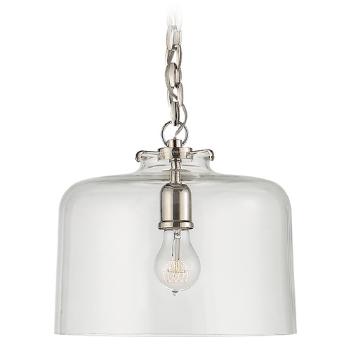 Thomas OBrien Katie Dome Pendant in Polished Nickel by Visual Comfort Signature