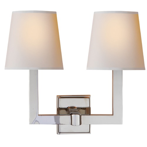 Visual Comfort Signature Collection E.F. Chapman Square Tube Sconce in Polished Nickel by Visual Comfort Signature SL2820PNNP