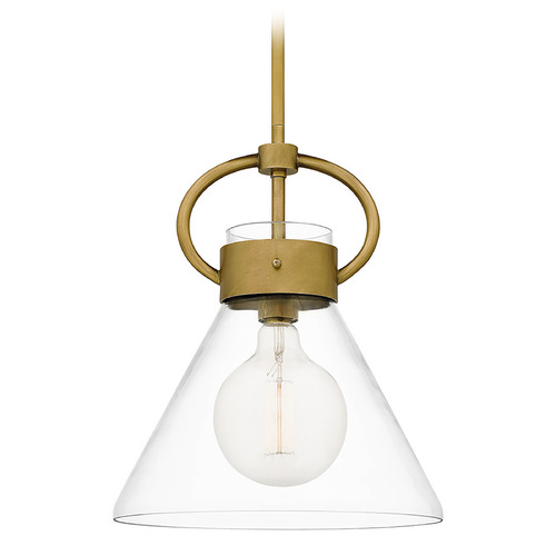 Webster 12-Inch Pendant in Weathered Brass by Quoizel Lighting