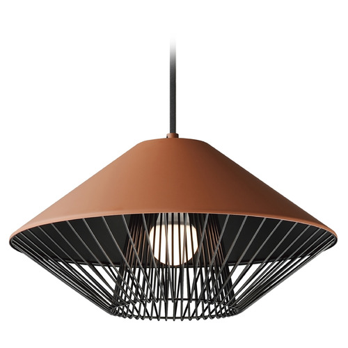 ET2 Lighting Phoenix Brick & Black LED Pendant by ET2 Lighting E11395-BRKBK