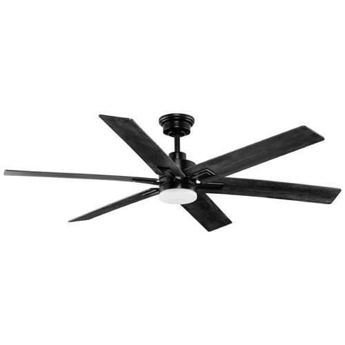 Progress Lighting Dallam Matte Black LED Ceiling Fan with Light
