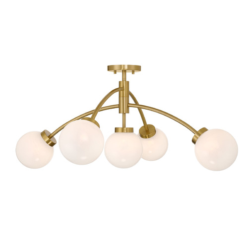 Savoy House Lighting Redfield Warm Brass LED Semi-Flushmount Light