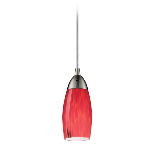 Elk Lighting Modern Mini-Pendant Light with Art Glass 110-1FR