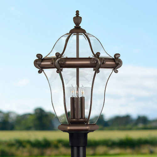 Hinkley Post Light with Clear Glass in Copper Bronze Finish 2447CB