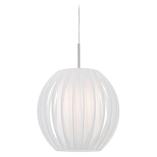 Lite Source Lighting Deion Polished Steel Pendant by Lite Source Lighting LS-18870PS/WHT