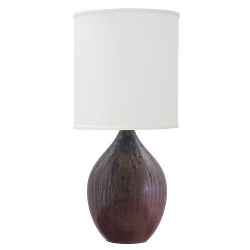 Scatchard Stoneware Decorated Red Table Lamp by House of Troy Lighting