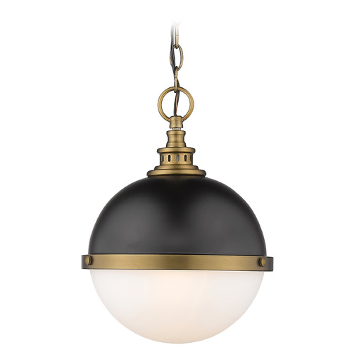 Peyton Matte Black & Factory Bronze Pendant by Z-Lite