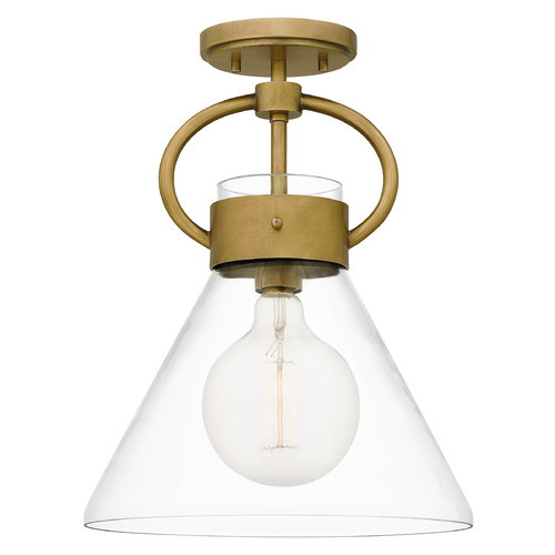 Quoizel Lighting Webster Semi-Flush Mount in Weathered Brass by Quoizel Lighting WBS1712WS