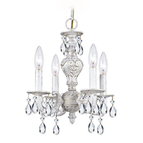 Crystorama Lighting Sutton Crystal Mini Chandelier in Antique White by Crystorama Lighting 5024-AW-CL-MWP