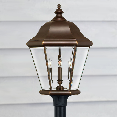 Hinkley Post Light with Clear Glass in Copper Bronze Finish 2407CB