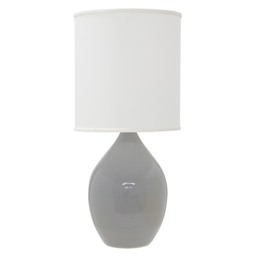 House of Troy Lighting House of Troy Scatchard Gray Gloss Table Lamp with Cylindrical Shade GS301-GG