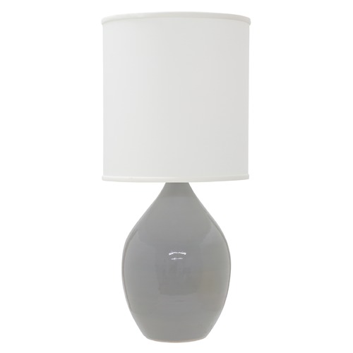 Scatchard Stoneware Gray Gloss Table Lamp by House of Troy Lighting