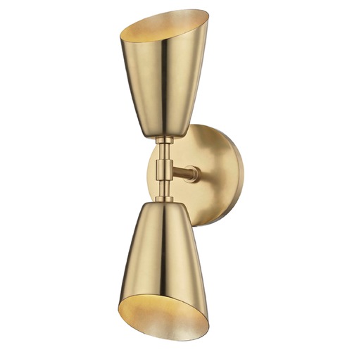 Mitzi by Hudson Valley Kai Aged Brass LED Sconce Mitzi by Hudson Valley H115102-AGB