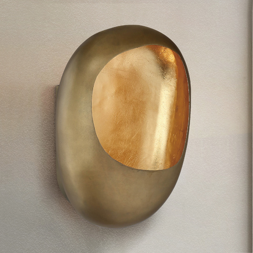 Ardor Antique Brass W& Gold Leaf LED Sconce by Metropolitan Lighting