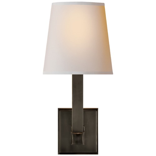Visual Comfort Signature Collection E.F. Chapman Square Tube Sconce in Bronze by Visual Comfort Signature SL2819BZNP