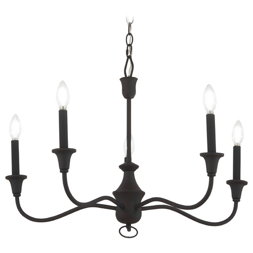 Halifax County Textured Black Chandelier by Minka Lavery