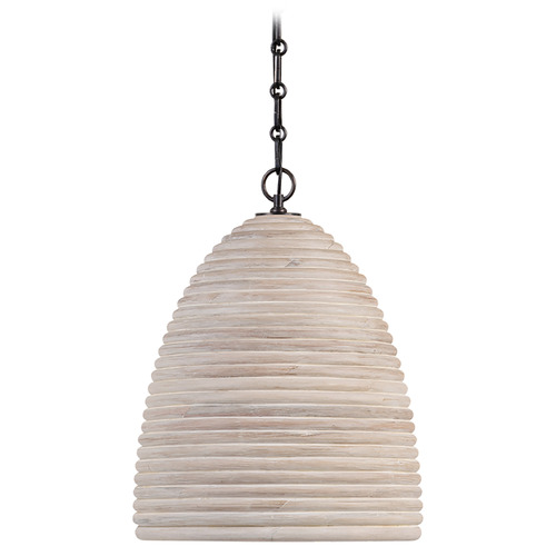 Linnea Bronze Amber Ribbon Glass Pendant Light