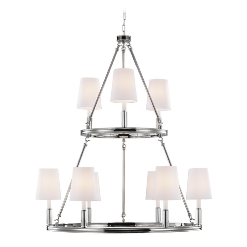 Lismore 9-Light Chandelier in Polished Nickel by Visual Comfort Studio