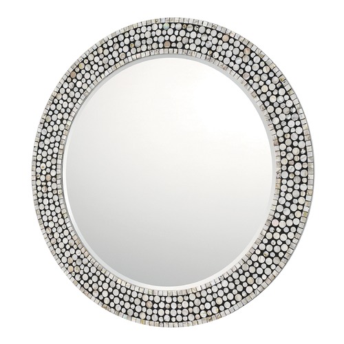 Capital Lighting Capital Lighting Grey, Silver, Black And Mother of Pearl Round Mirror 35.5x35.5 717201MM