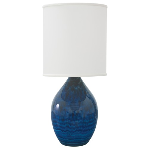 Scatchard Stoneware Midnight Blue Table Lamp by House of Troy Lighting