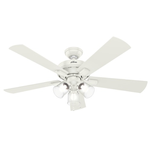 Hunter Fan Company Hunter 52-Inch Fresh White LED Ceiling Fan with Light 54204
