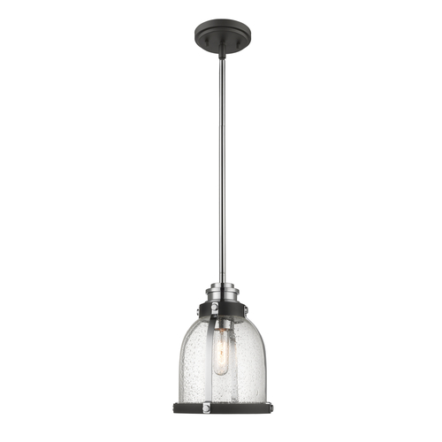 Z-Lite Burren Matte Black & Chrome Pendant by Z-Lite 337MP-MB+CH